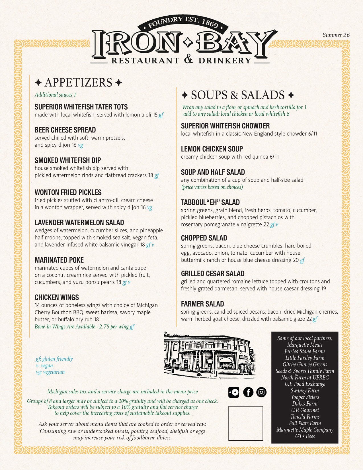 Iron Bay Menu 2026
